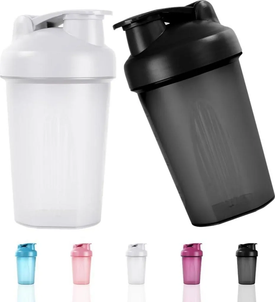 Tazza per shake proteico da 500 ml con sfera di miscelazione in acciaio inossidabile