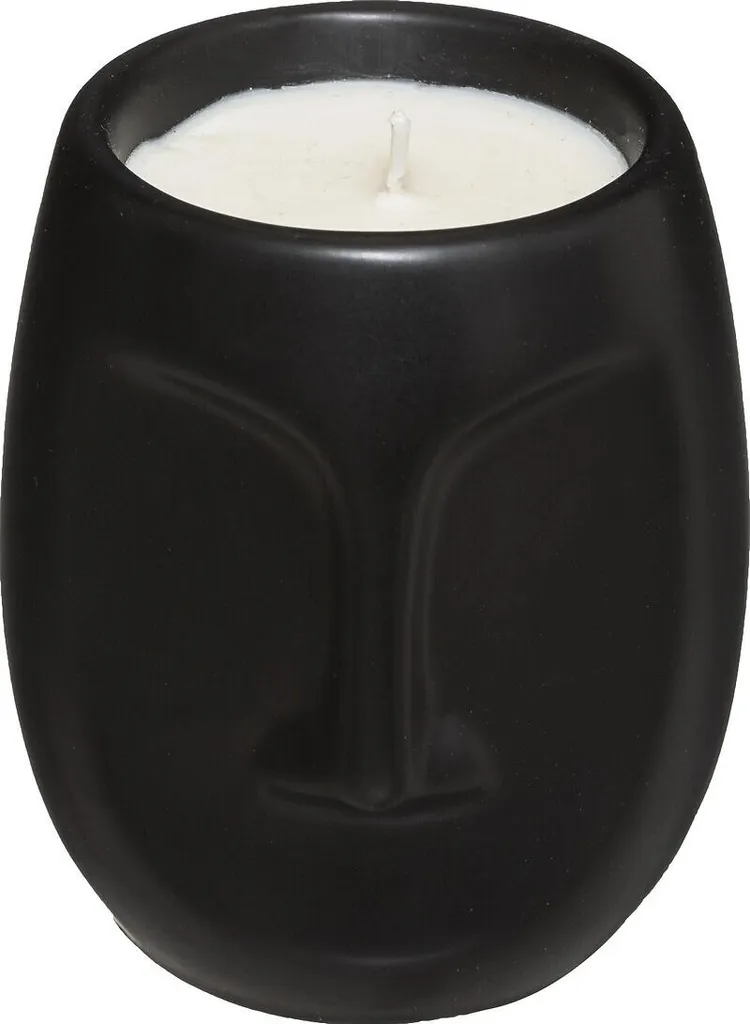 Bougie parfumée en forme de visage MAYA FACE noir pour déco moderne