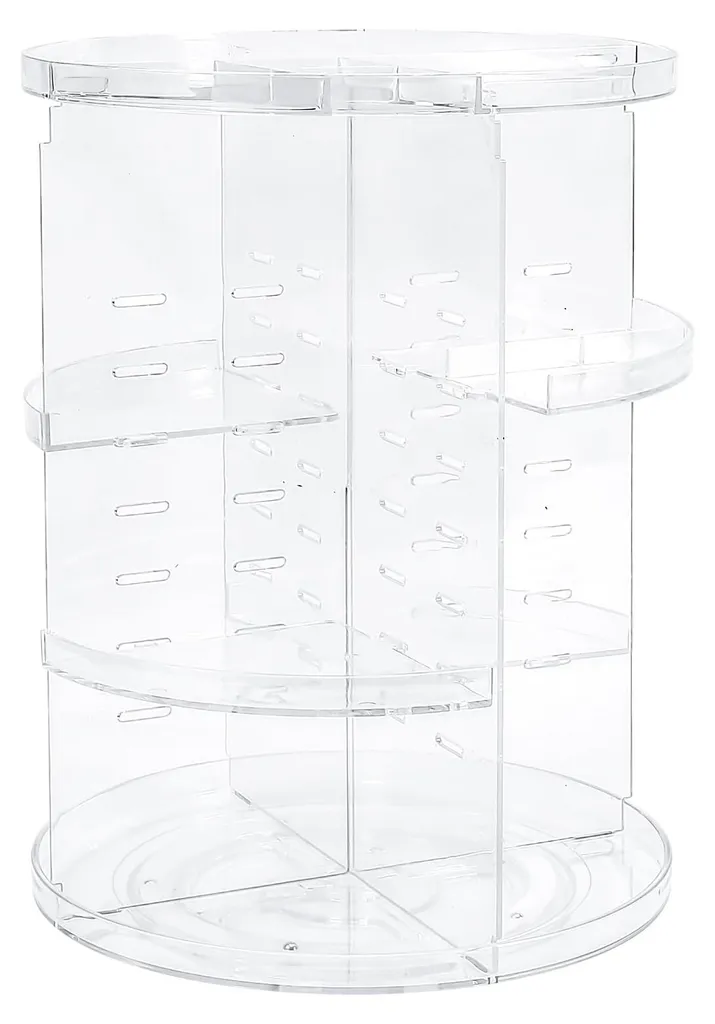 Présentoir maquillage rotatif transparent pour pinceaux et cosmétiques