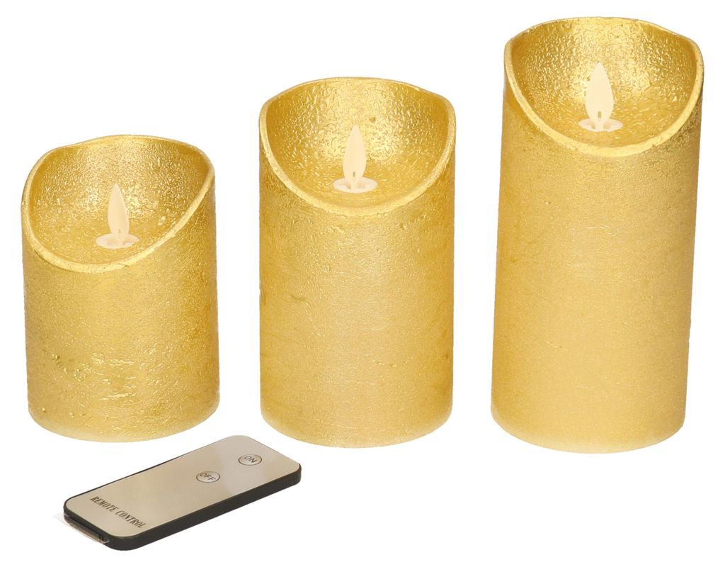 set di 3 LED candela di cera reale telecomando candela di Immagine del prodotto 