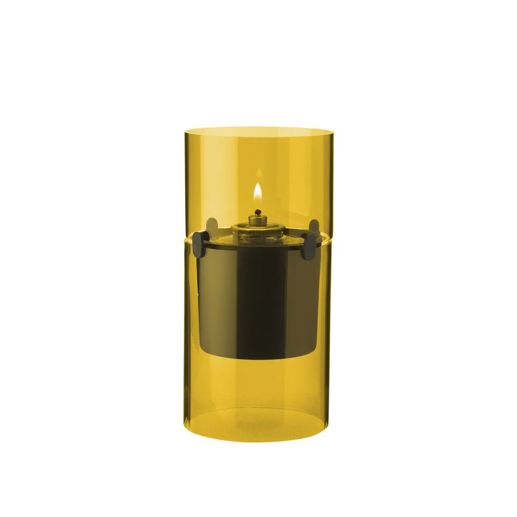Stelton Windlicht Lucie Amber, für Ölkerzen, Borosilikatglas, Bernsteinfarben, 17.5 cm, 497-1