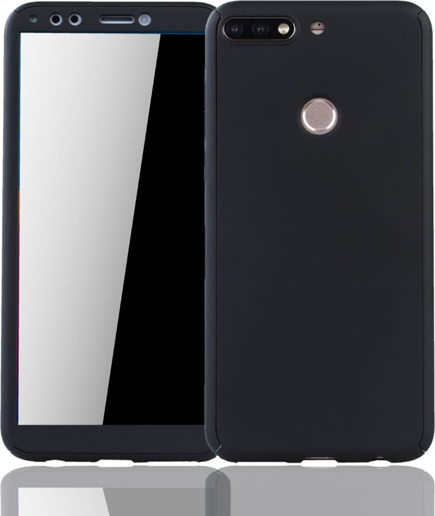Handyhülle Schutzhülle für Huawei Honor 7C Full Case Cover Displayschutz 360 Schwarz