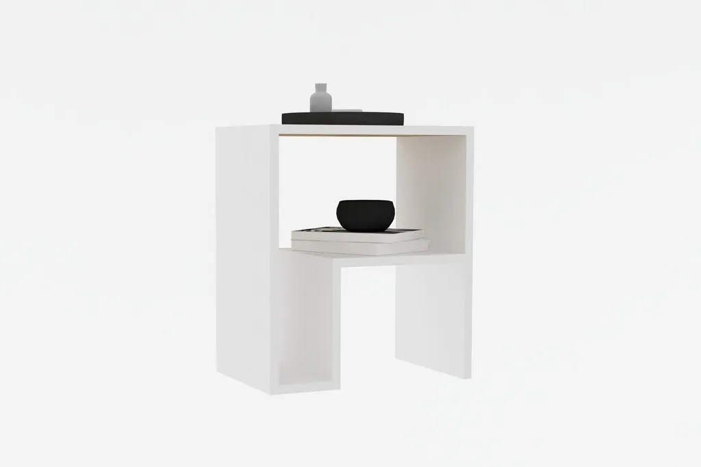 Table d'Appoint Blanche Yepa - Bout de Canapé Moderne et Compact 52 cm - 4
