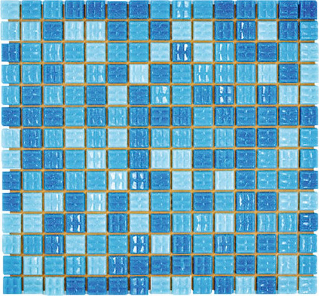 Glasmosaik GM A 321P für Poolbau mix blau 30,5x32,7 cm