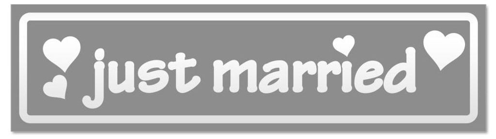 Kiwistar - Autoaufkleber - Grau - 30 x 8 cm - Just Married invertiert - Hinweis Aufkleber Sticker für Auto, Kfz, Fahrrad, PKW, LKW