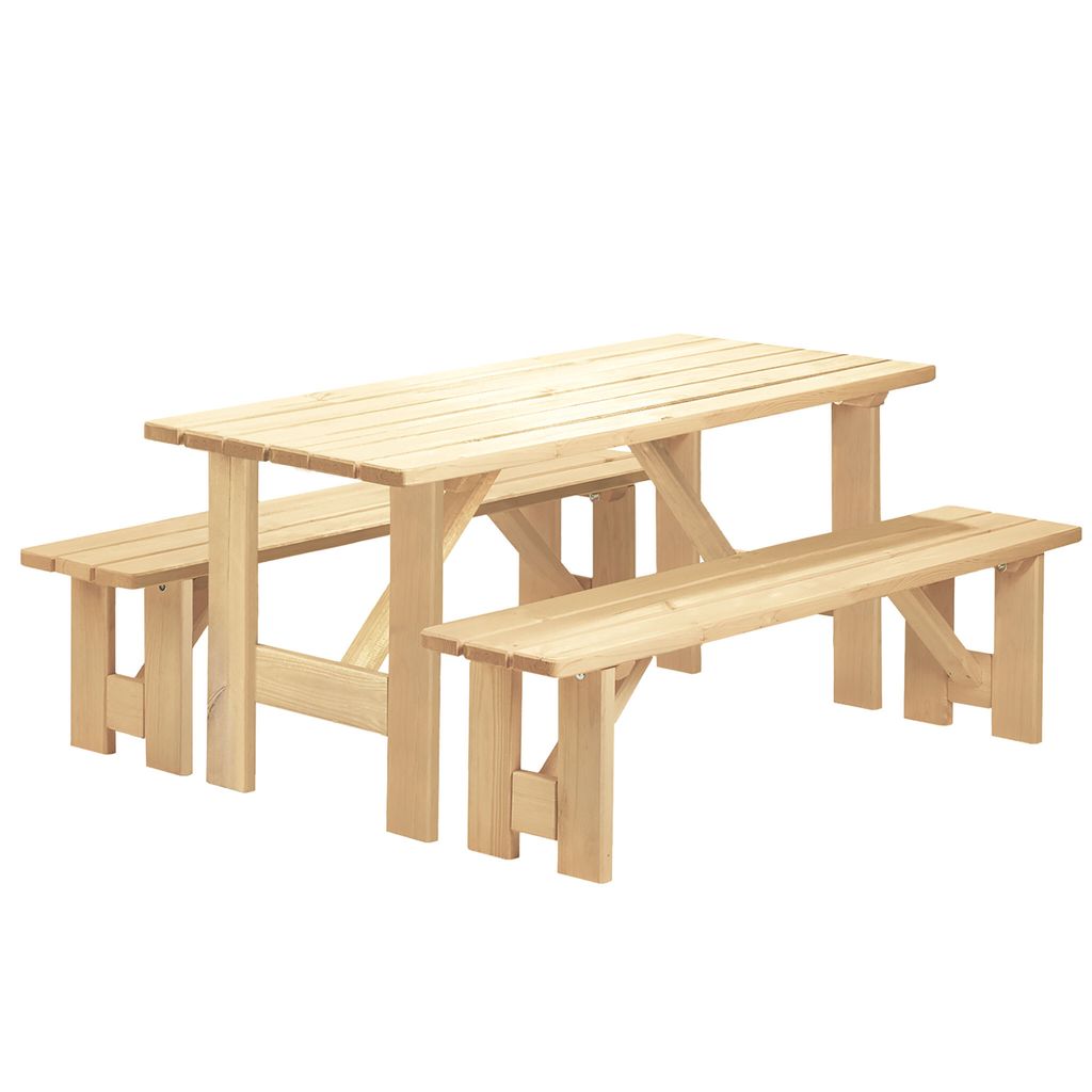 Kindergarnitur Holz ROBUSTO KID 118 cm Sitzgruppe Garten Produktbild 