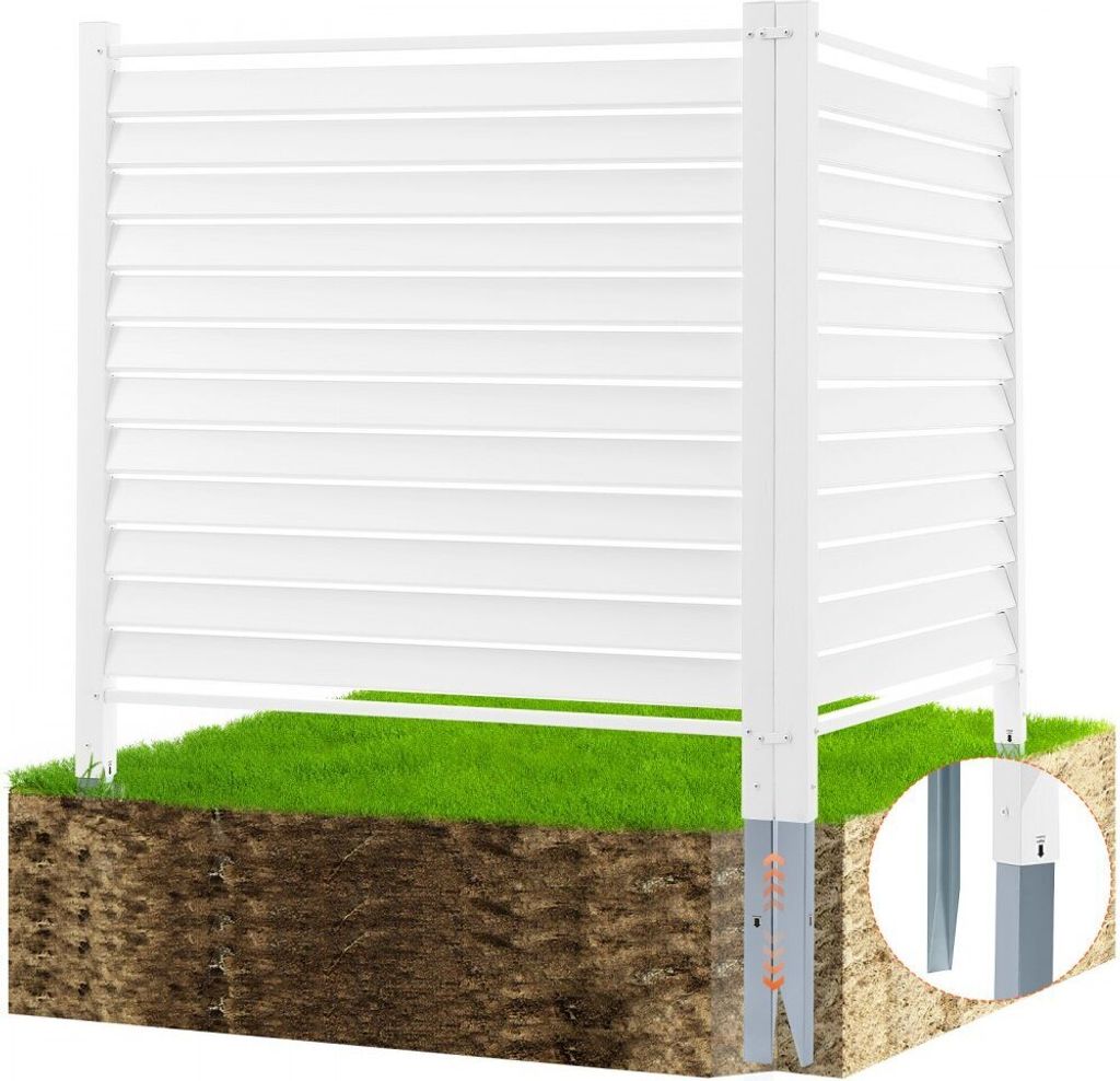48" B x 48" H Vinyl-Sichtschutzzaun-Paneele für Mülleimer und Pool - Lamellen Sichtschutz-Set - Outdoor Überdachung (2 Paneele)