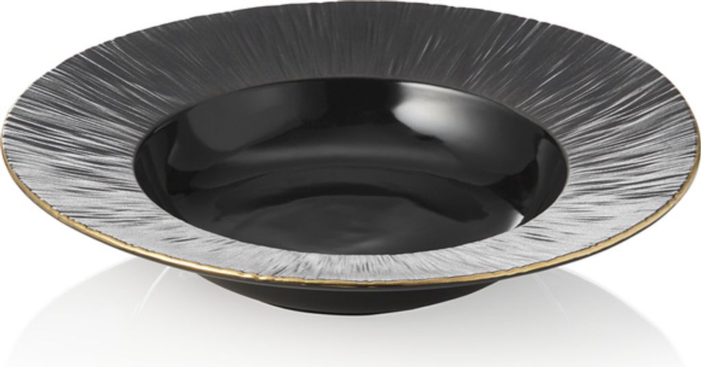 Suppenteller Set MAYA KURO, Ø 23,5 cm, schwarz, Set á 3 Stück, Porzellan