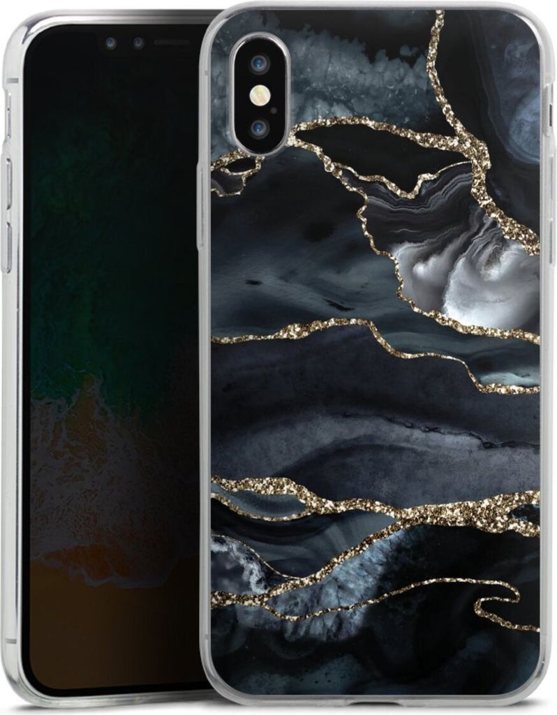 DeinDesign Slim Hülle für Apple iPhone Xs Silikon Case Ultra Dünn Handyhülle Glitzer Look Marmor Trends