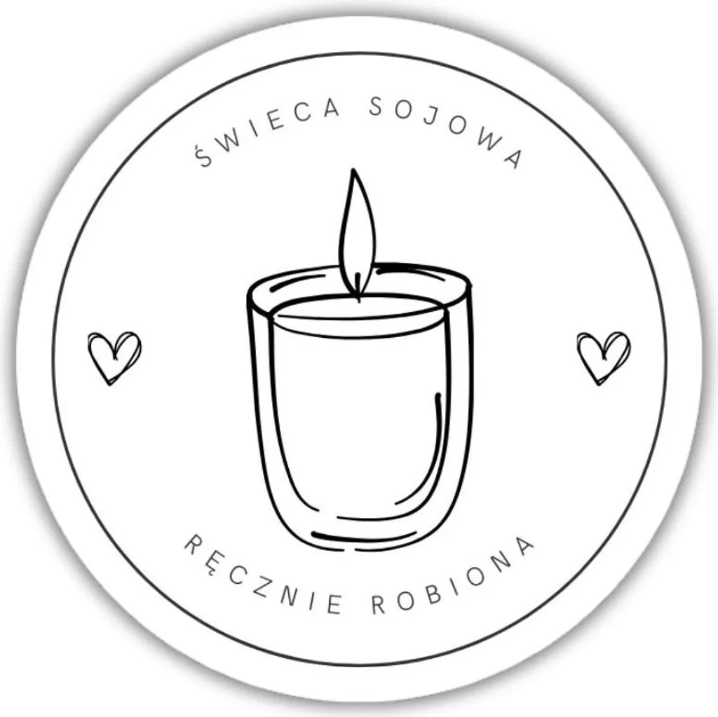 Occasione! 4 Etichette Carta per Candele Soia - Fatto a Mano Due Cuori