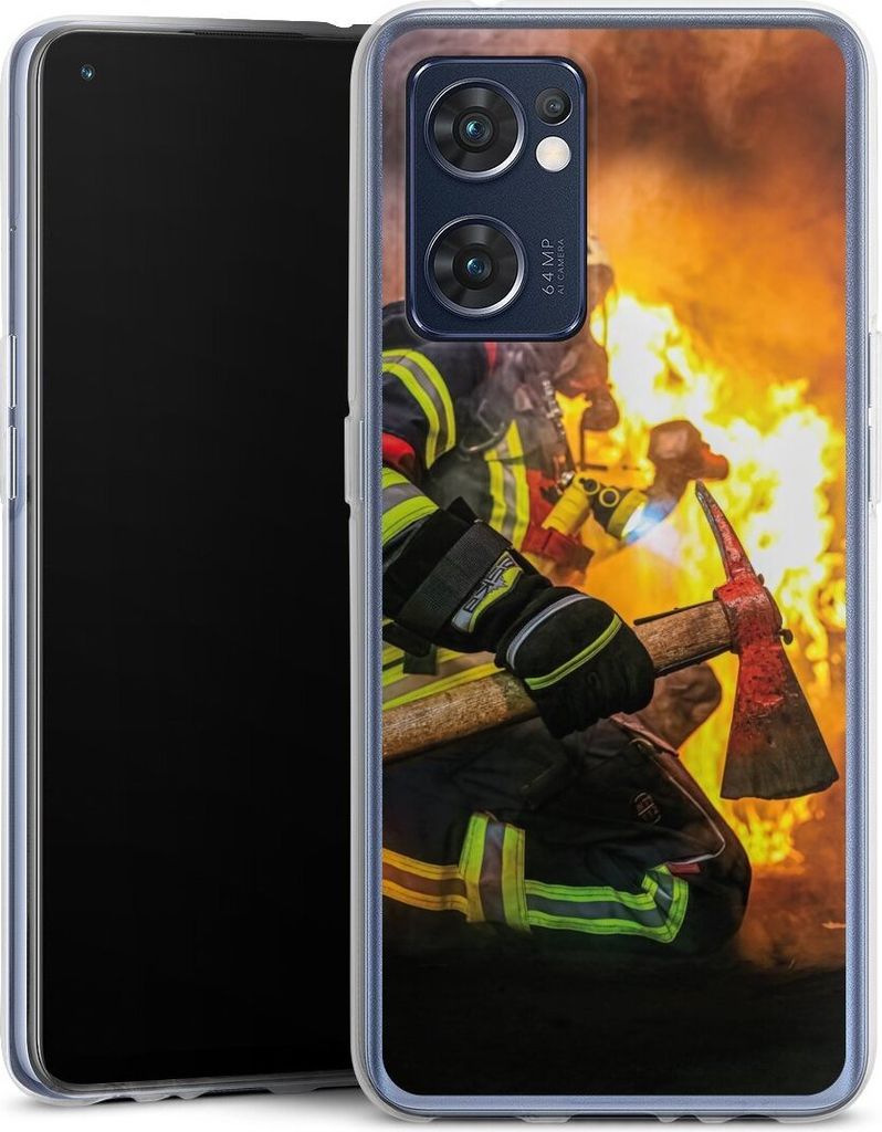 DeinDesign Handyhülle für Oppo Find X5 Lite Silikon Hülle Case Smartphone Schutzhülle Feuer Feuerwehr Lebensretter