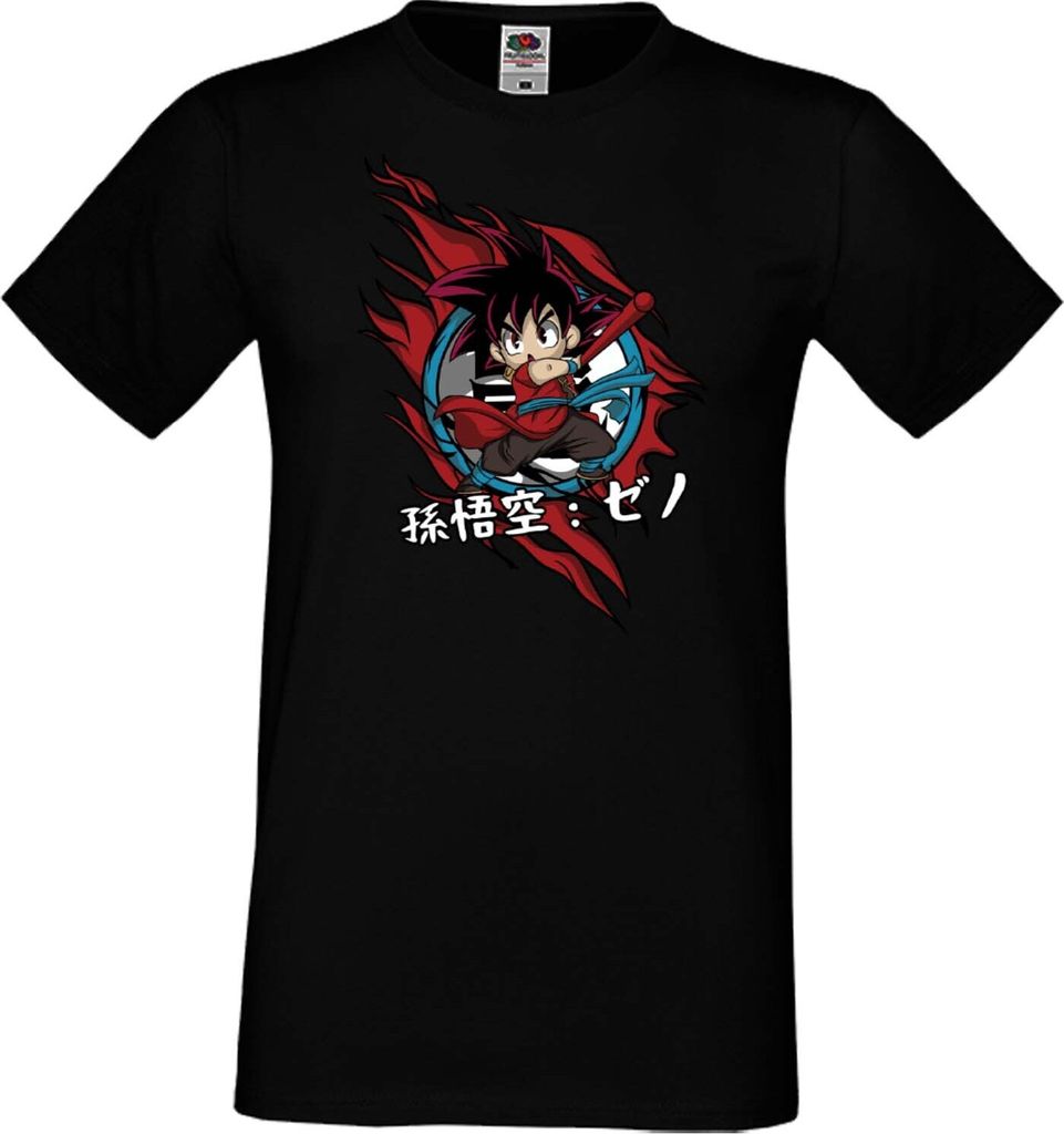 Herren T-Shirt Anime Manga Dragon Anime Manga Ball Z Goku Chibi Goku Chibi, Man 2XL / Schwarz