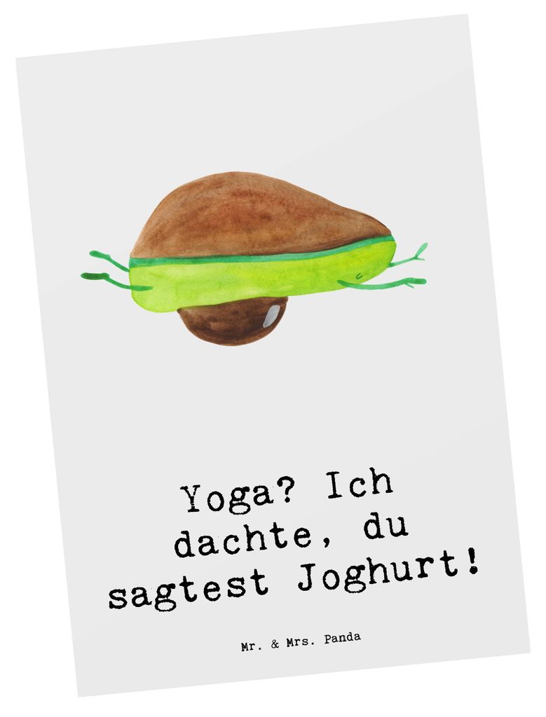 Mr. & Mrs. Panda Postkarte Yoga Humor - Weiß - Geschenk, Fitness, Sportler, Sportart, Teamsport, bildkarte, Ansichtskarte, Geschenke, Yin, Fotokar...