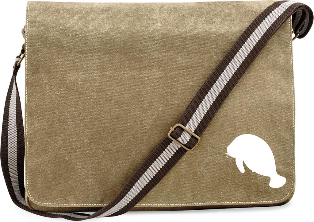 Huuraa Umhängetasche Seekuh Silhouette 14 Liter Sahara Canvas Laptoptasche Geschenkidee
