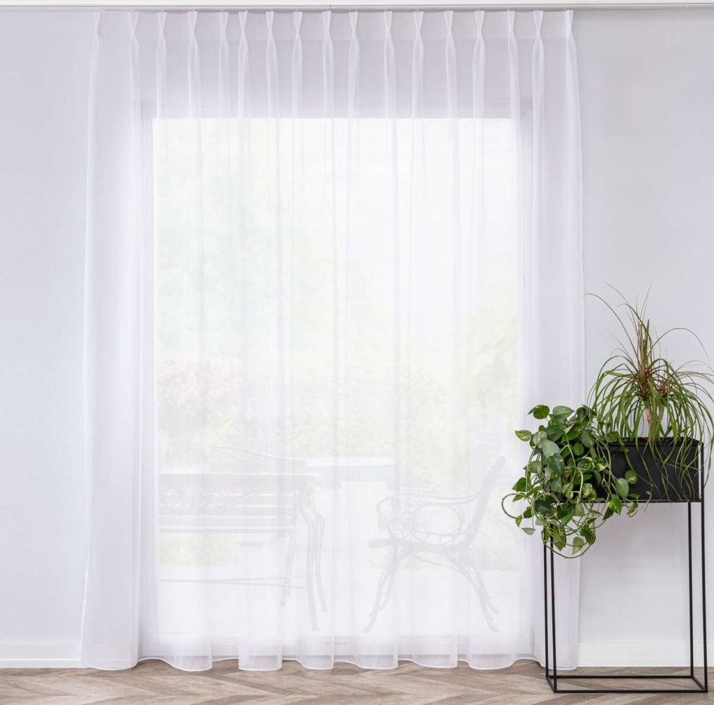 Dekoria Gardine mit flämischen 2-er Falten, weiß, 300 x 265 cm