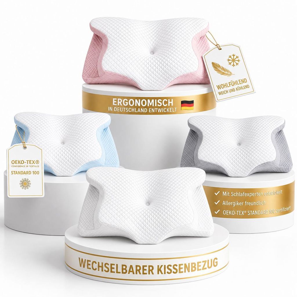 Nackenstützkissen Antischnarchkissen ergonomisches Produktbild  KI-generiertes Bild