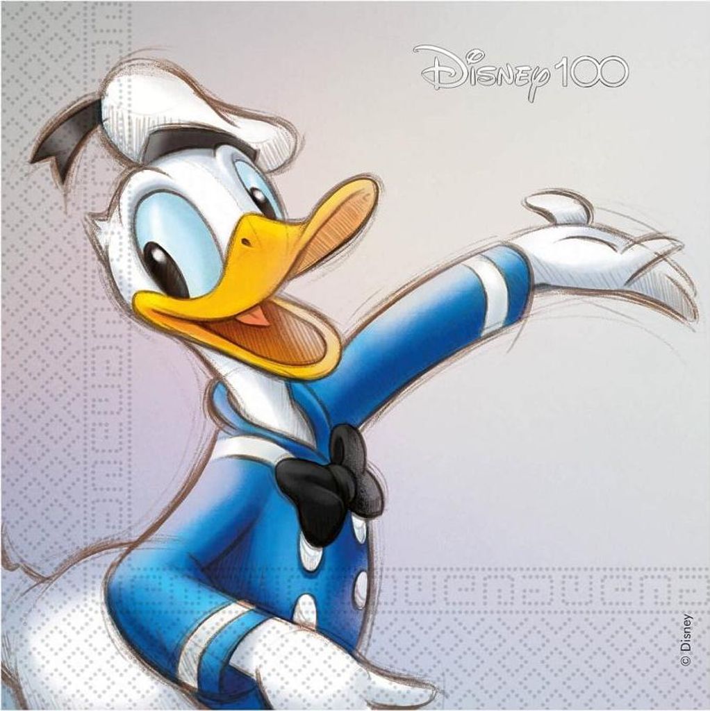Disney Servietten 100 DONALD DUCK 33x33cm 20St.