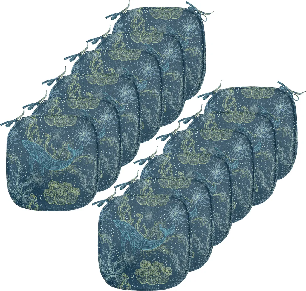 Galettes de chaise de cuisine étanches 40x40 cm au motif marin