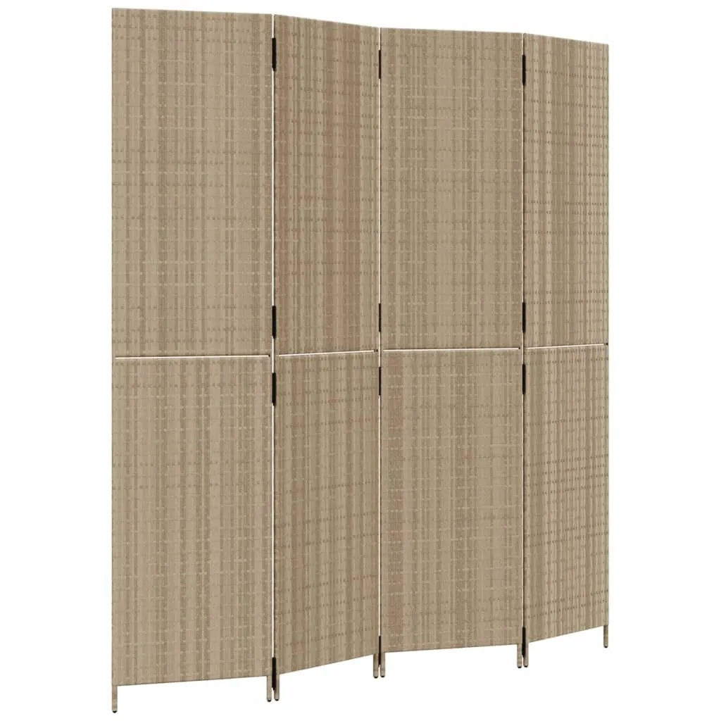 Séparateur de Pièce 4 Panneaux Beige pour Créer un Coin Intime et Privé