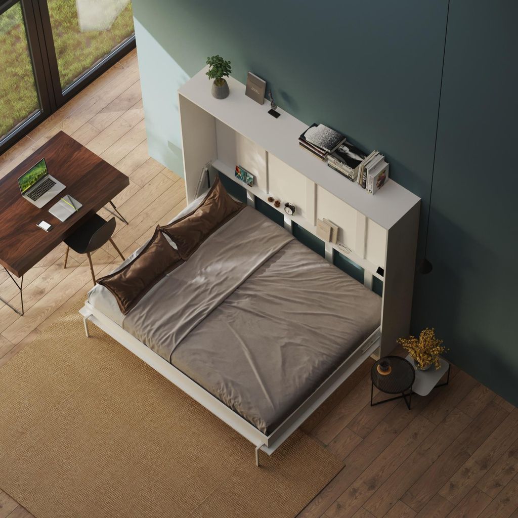 Skříňová postel Classic 160x200 Horizontal White Bez Obrázek produktu 9