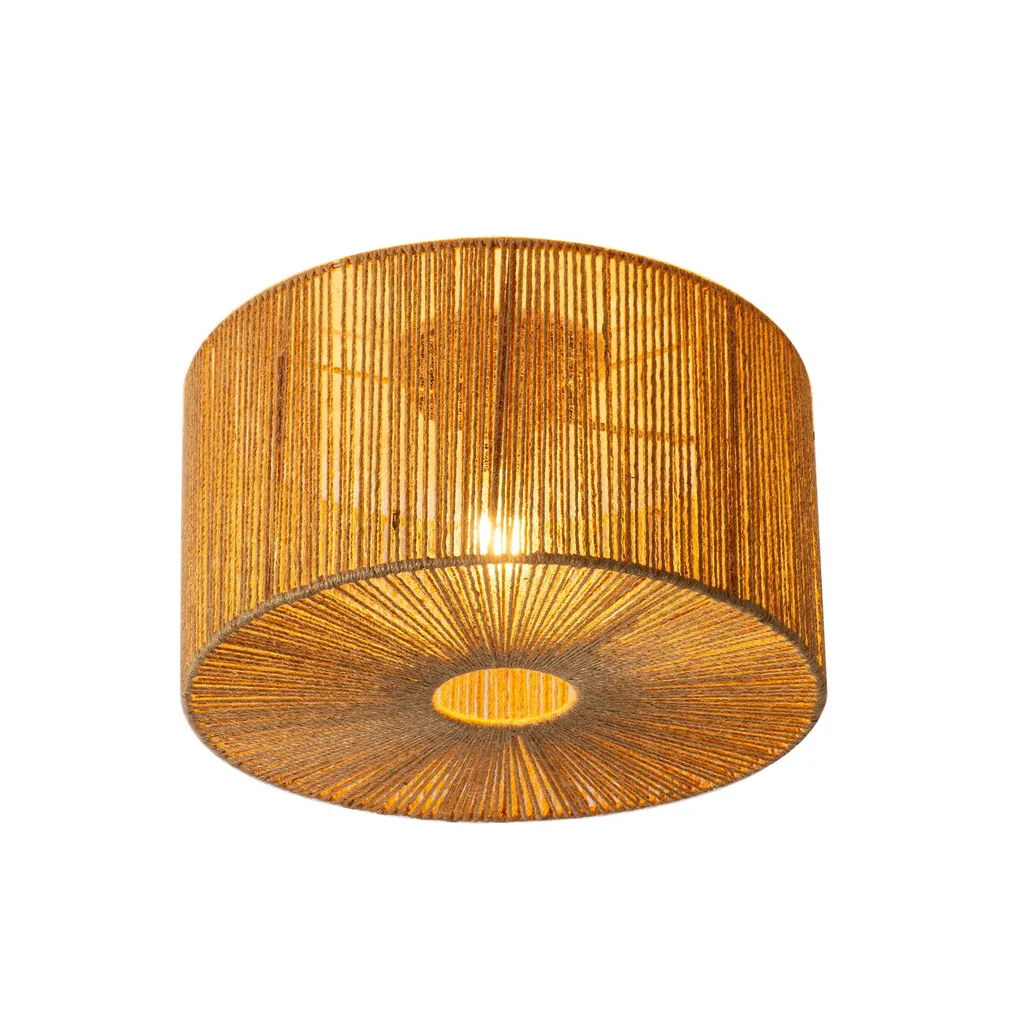 Plafonnier en corde de jute naturelle 40 cm au design bohème artisanal