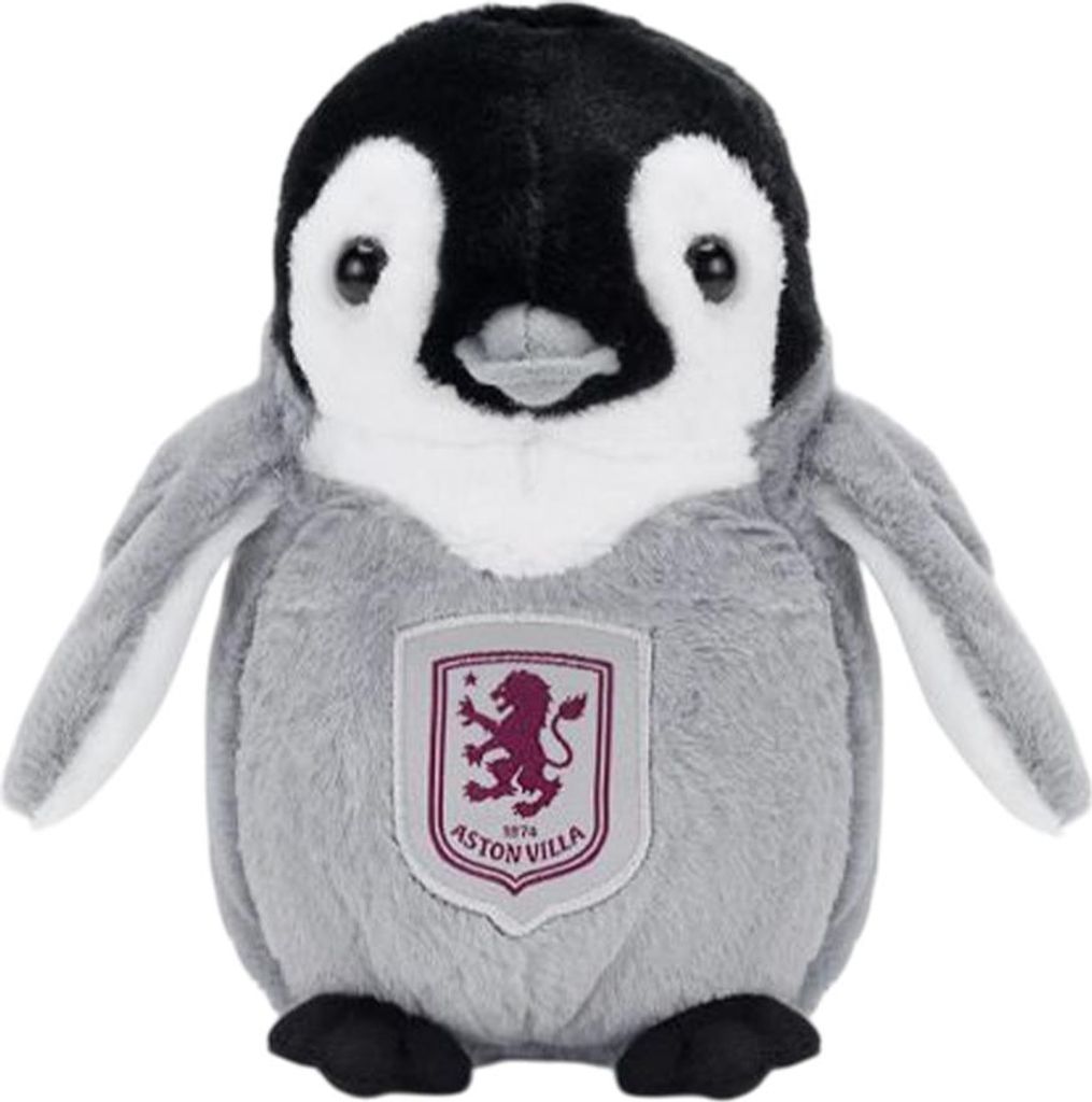 Aston Villa FC - Pinguin Plüsch-Spielzeug BS6153 (Einheitsgröße) (Schwarz/Grau)
