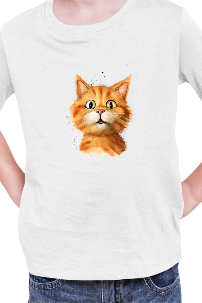 Kinder T-Shirt Funny Cats Breeds Bobtail Cat, 3-4 Jahr - 104 / Weiß