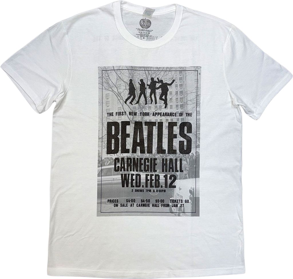The Beatles - "Tour 1964 Carnegie Hall" T-Shirt für Herren/Damen Uni RO13555 (S) (Weiß)