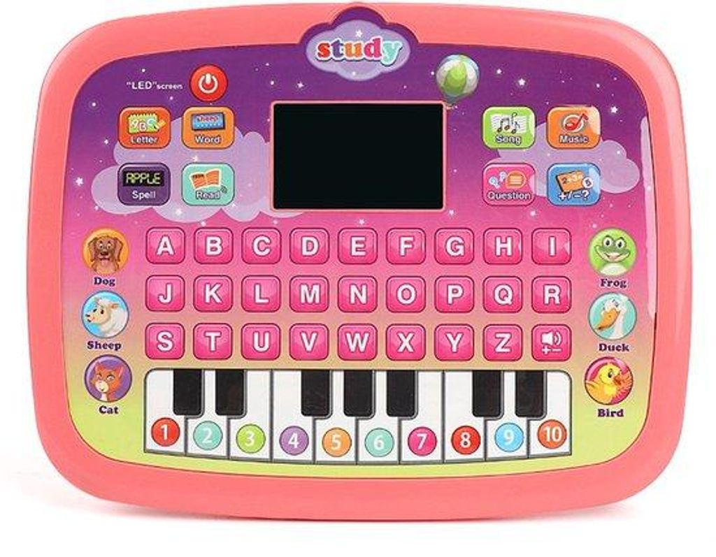 Lernetablet mit LED-Bildschirm, multifunktionalem Reader, für das Bildungssystem von Kindern (rosa).