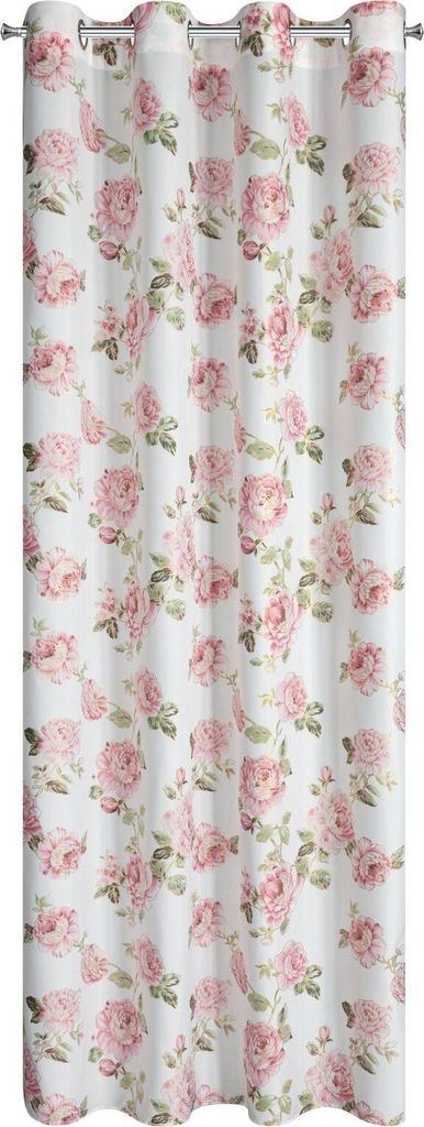 EUROFIRANY | Vorhang - weiß - 140 x 250 cm - rosa-goldene Produktbild 