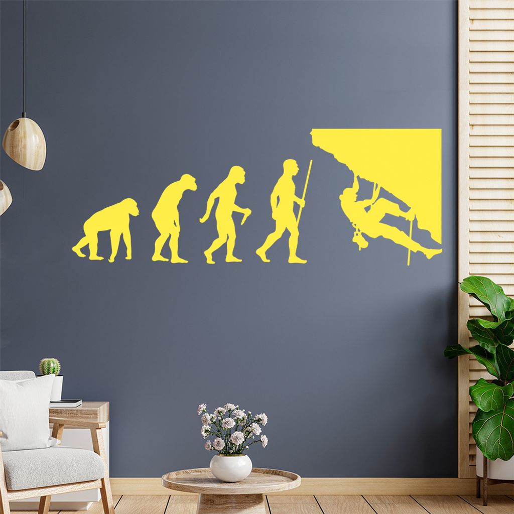 Klettern Kletterer Evolution Wandtattoo Wandaufkleber Wall Sticker - Dekoration, Küche, Wohnzimmer, Schlafzimmer, Badezimmer