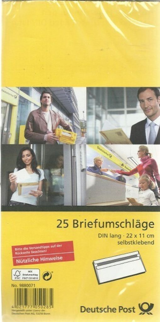 Briefumschläge DIN Lang 25 Stück Selbstklebend ohne Fenster Produktbild 