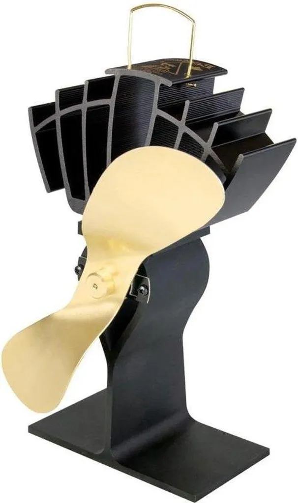 Ventilateur de Poêle à Bois Électrique Or - Modèle Silencieux 4 Pales