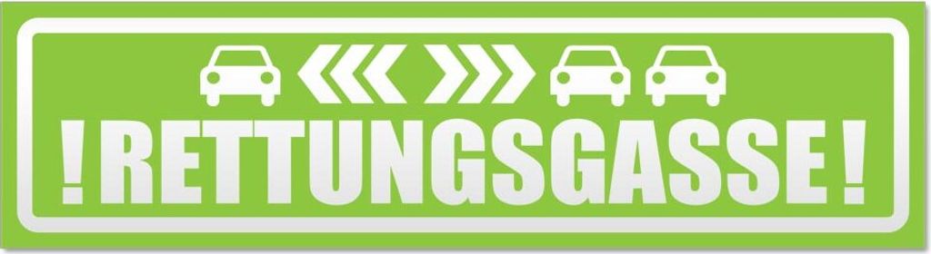 Rettungsgasse mit Autos invertiert Magnetschild Schild magnetisch