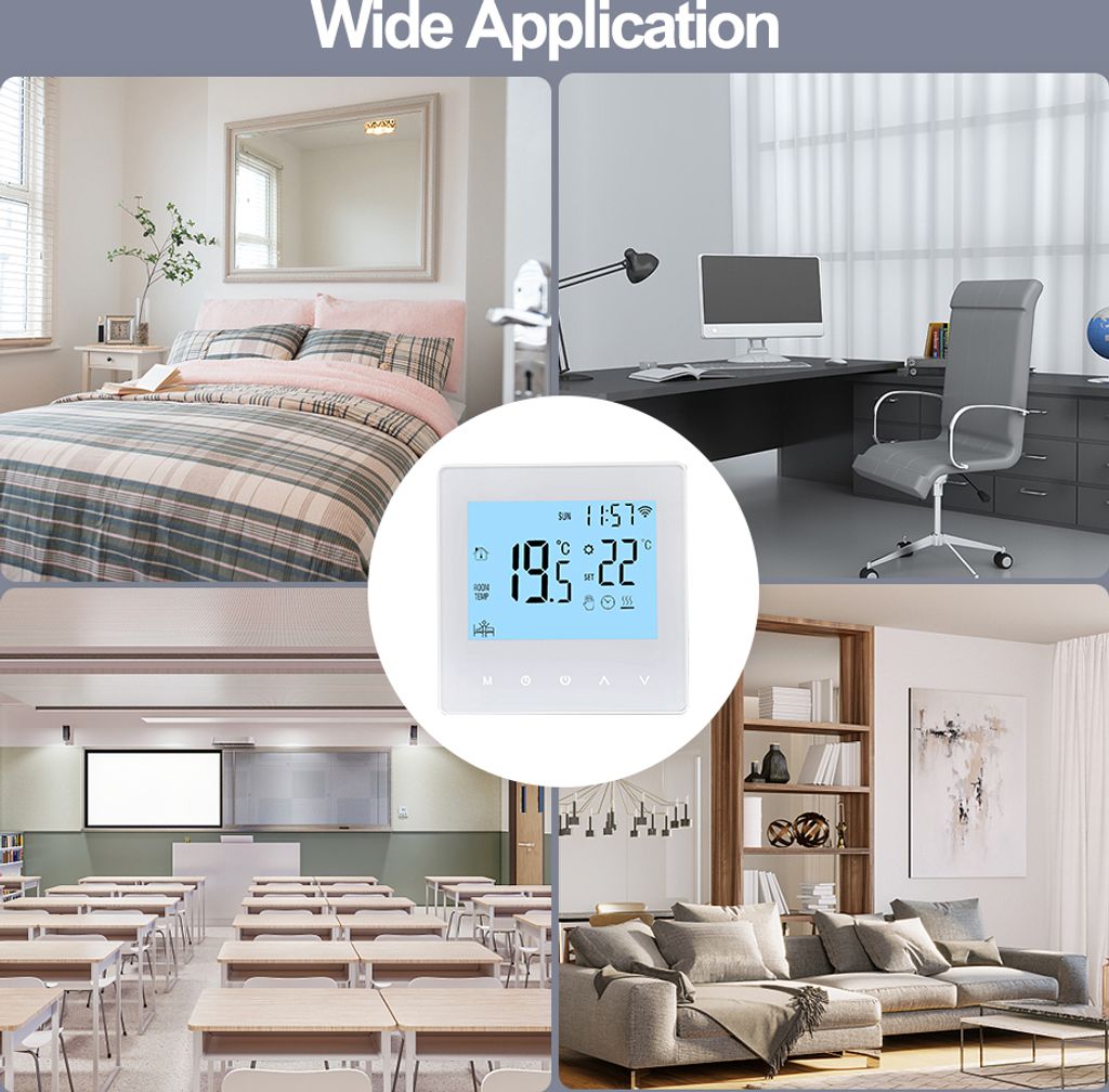 8X digitální LCD Tuya WiFi pokojový termostat, Obrázek produktu 6