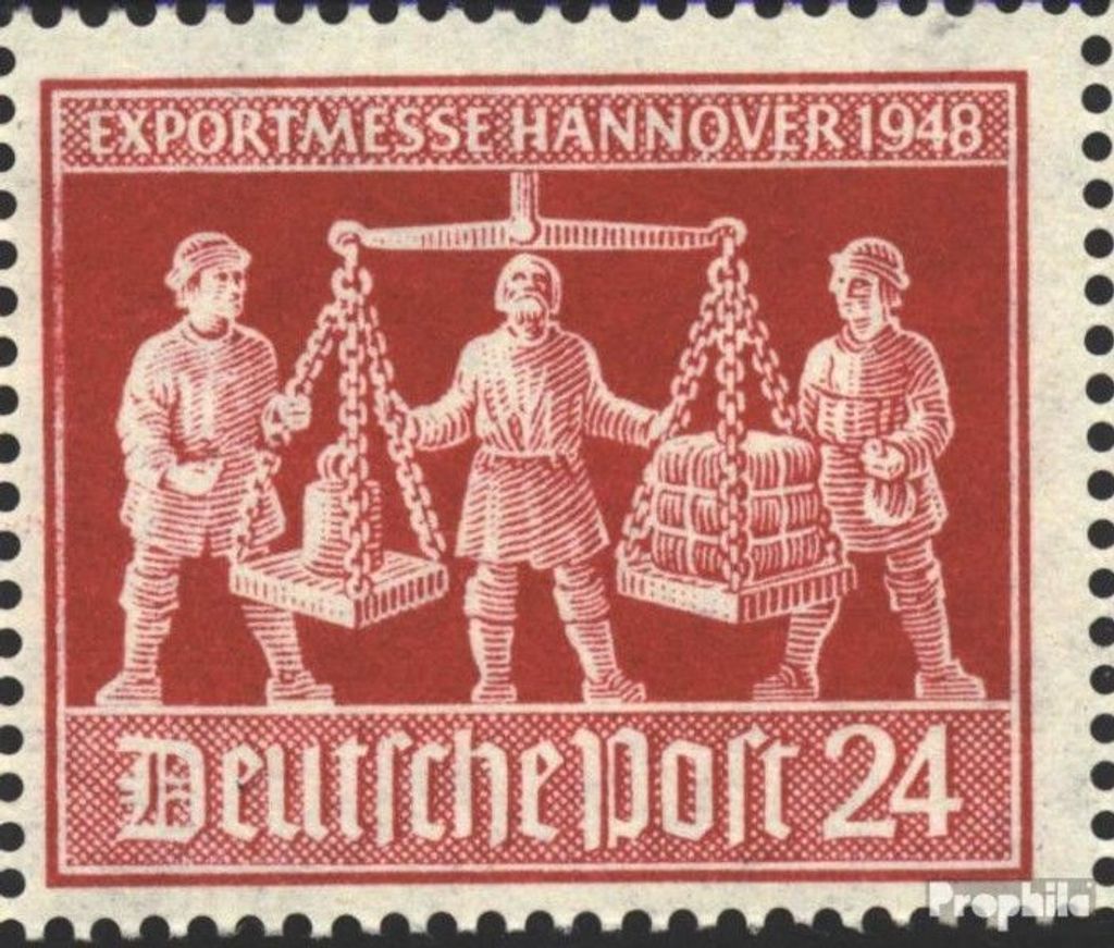 Briefmarken Alliierte Bes.-Gem.Ausg. 1948 Mi 969IV, Kette unter der Faust gebrochen (Feld 35) postfrisch Exportmesse