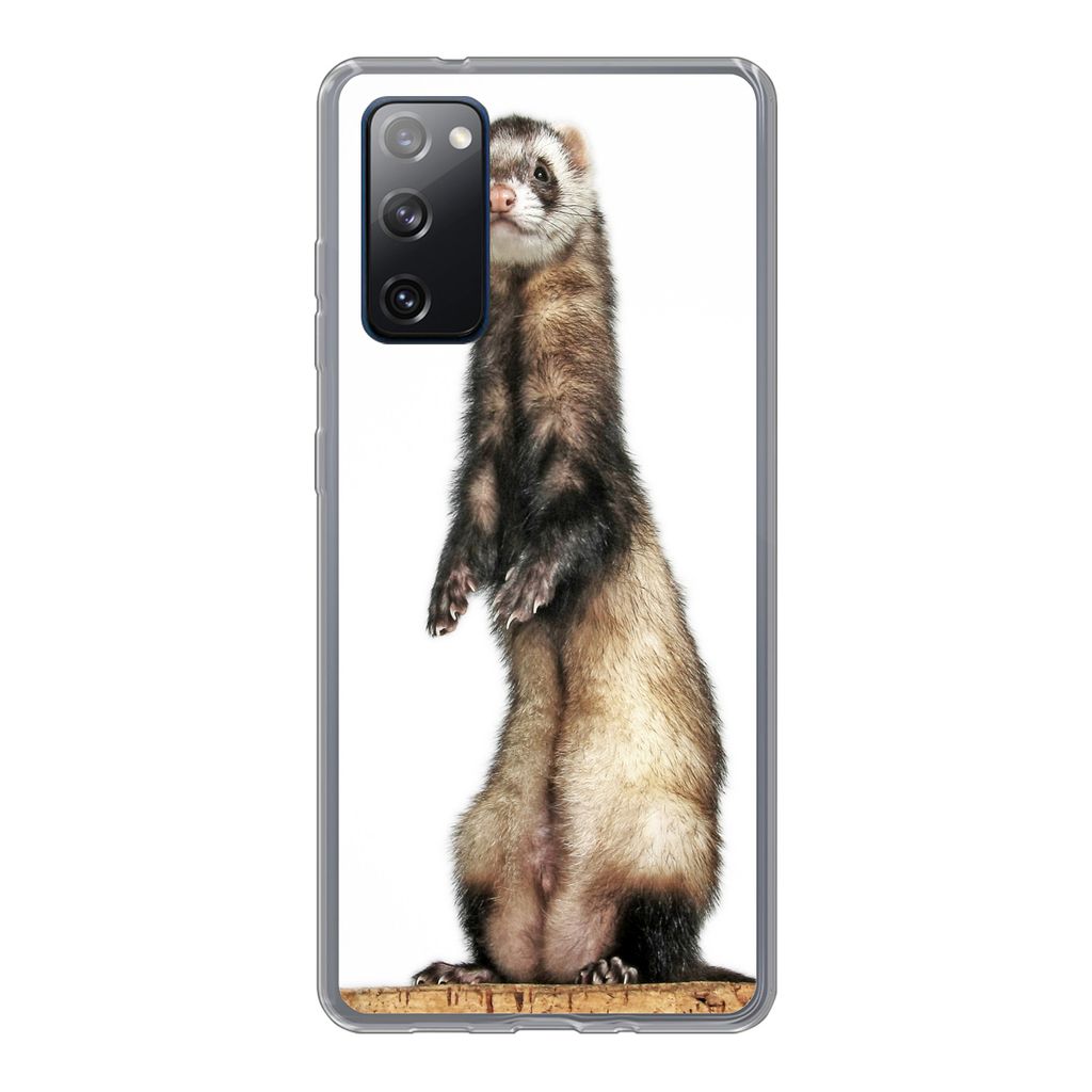 MuchoWow Handyhülle Schutzhülle Hülle für Samsung Galaxy S20 FE Frettchen - Tiere - Fell Silikon Softcase Handy Hülle - Abdeckung