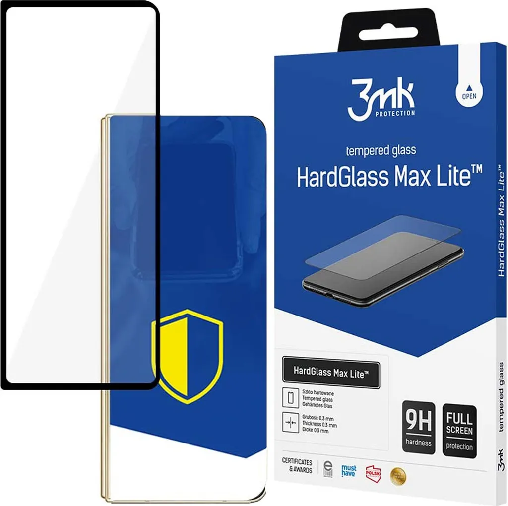 Vetro Temperato 3mk HardGlass Max Lite Nero per Samsung Galaxy Z Fold 4