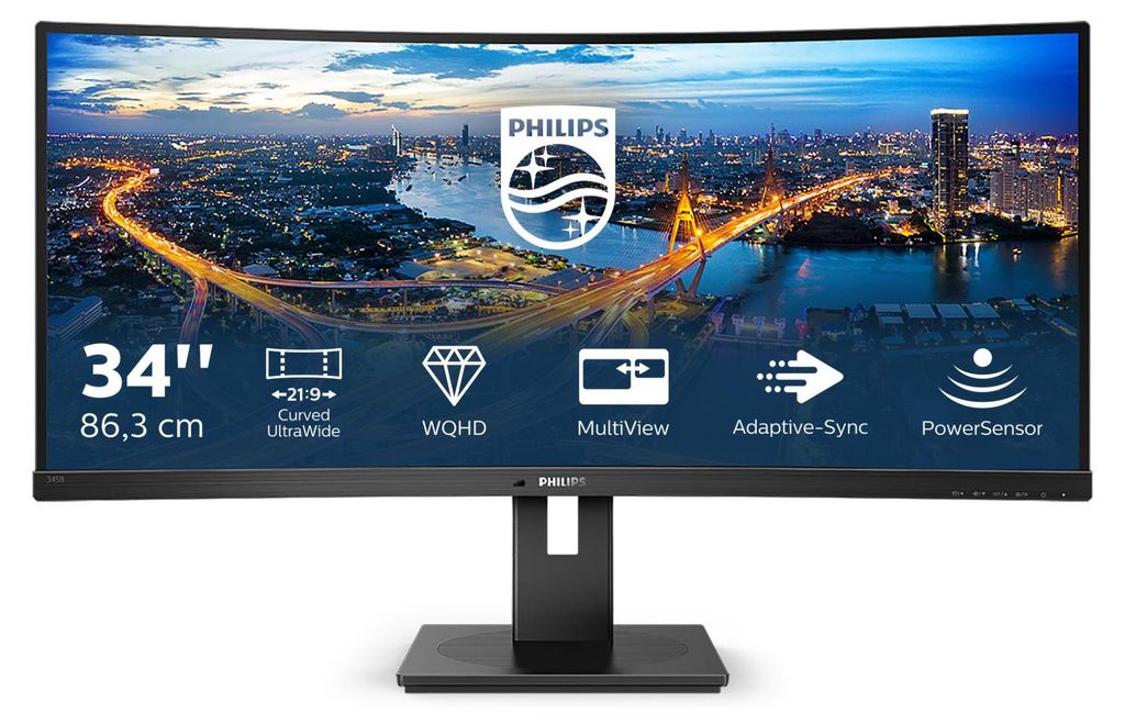 345B1C/00 (86.36 cm (34 Zoll), schwarz, WQHD, VA, Curved, Produktbild 