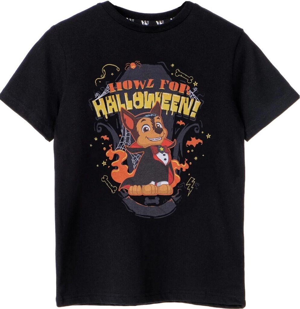 Paw Patrol - "Howl For Halloween" T-Shirt für Jungen NS7896 (128) (Schwarz)