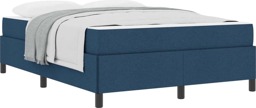 (Robust Möbel)Boxspringbett Modernes/Doppelbett - Polsterbett Erwachsene/r /Kind - mit Matratze Blau 140x190cm Stoff - Klassische Betten DEMö...