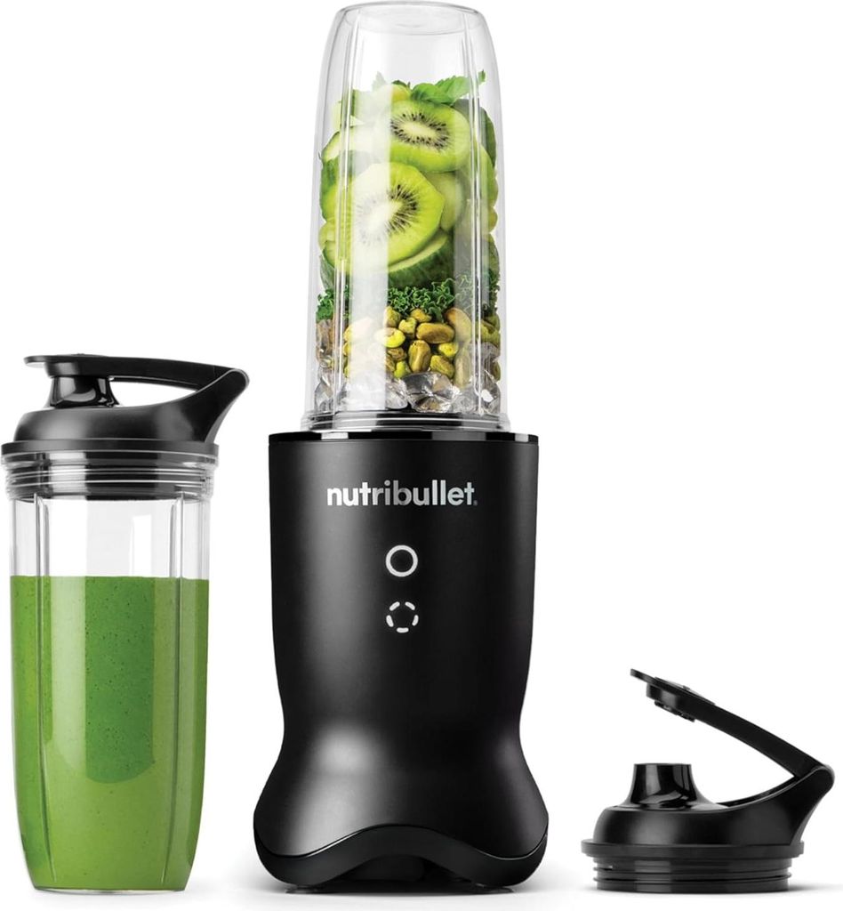nutribullet Ultra NB1206MB, Mixer mit Tritanbehälter, Edelstahl-Mahlklingen, Elektrischer Smoothie-Mixer, 900ml und 700ml Behälter, 2 To-Go-Deckel,