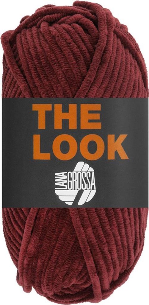 Lana Grossa THE LOOK 100 g samtig weiches und stabiles Chenillegarn 120 m, Farbe:005 - Burgund