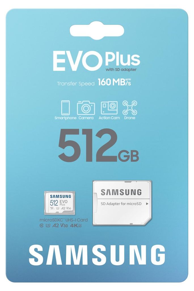 Samsung MB-MC512S, 512 GB, MicroSDXC, UHS-I, 160 MB/s, Zdjęcie produktu 