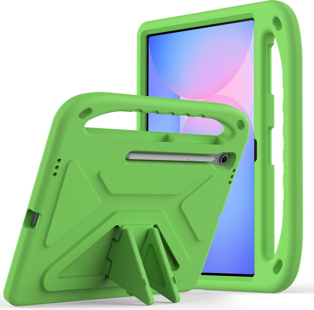 Hülle für Samsung Galaxy Tab S10 FE+ 13,1" 2025 X620, Leichte Stoßfeste Eva Kinder Schutzhülle mit Griff und Faltbarem Ständer Grün