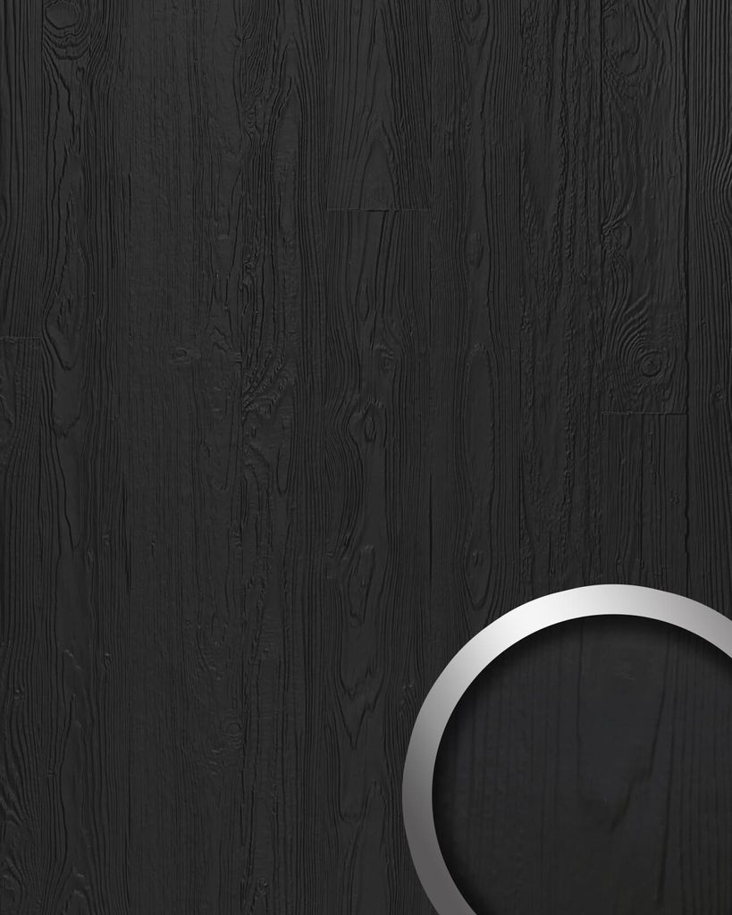 WallFace 24949 DAKOTA Graphite Black Wandverkleidung mit Natur Einrichtungs matt schwarz 2,6 m2