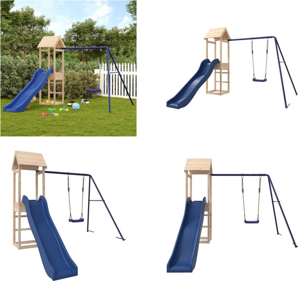 vidaXL Spielturm Massivholz Kiefer - Spielplatz - Spielplätze - Garten Spielplatz - Outdoor Spielplatz
