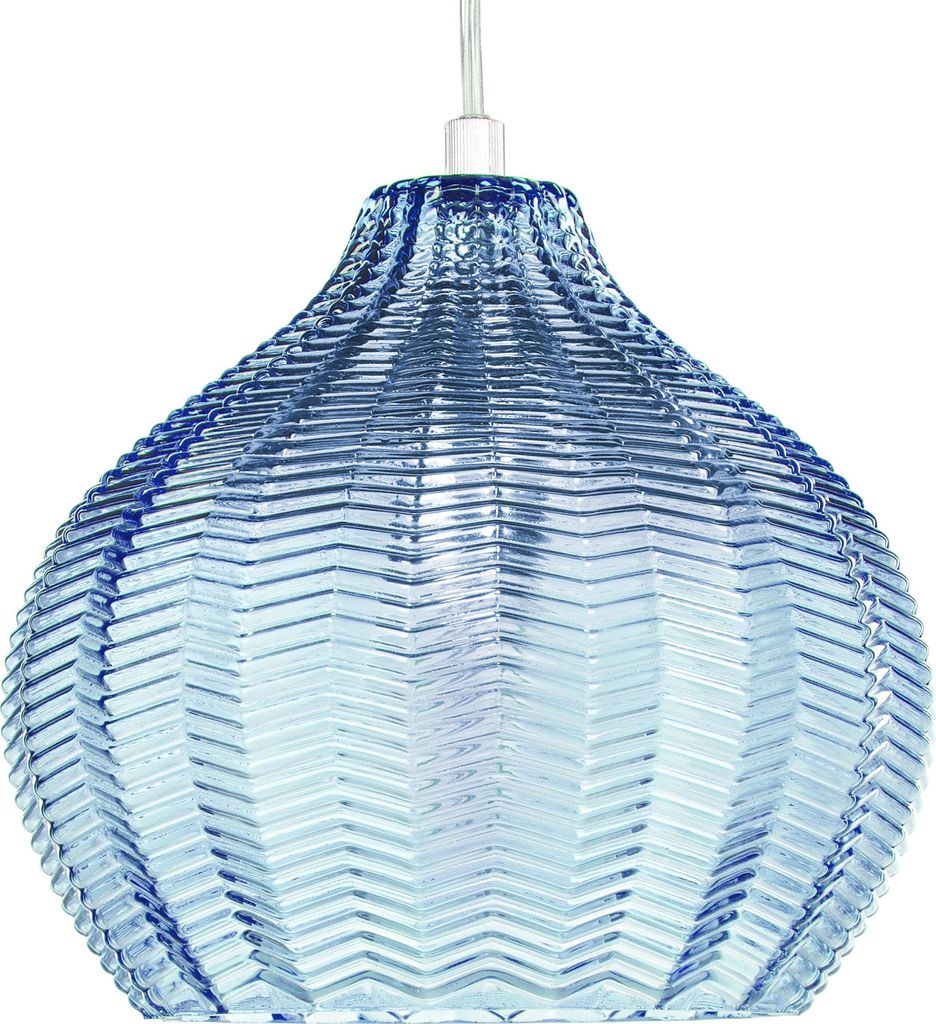 BELIANI Závesná lampa modrá sklenené tienidlo retro štýl Obrázok produktu 