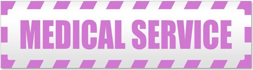Kiwistar - Autoaufkleber - Flieder - 60 x 16 cm - Medical Service gestreift - Hinweis Aufkleber Sticker für Auto, Kfz, Fahrrad, PKW, LKW