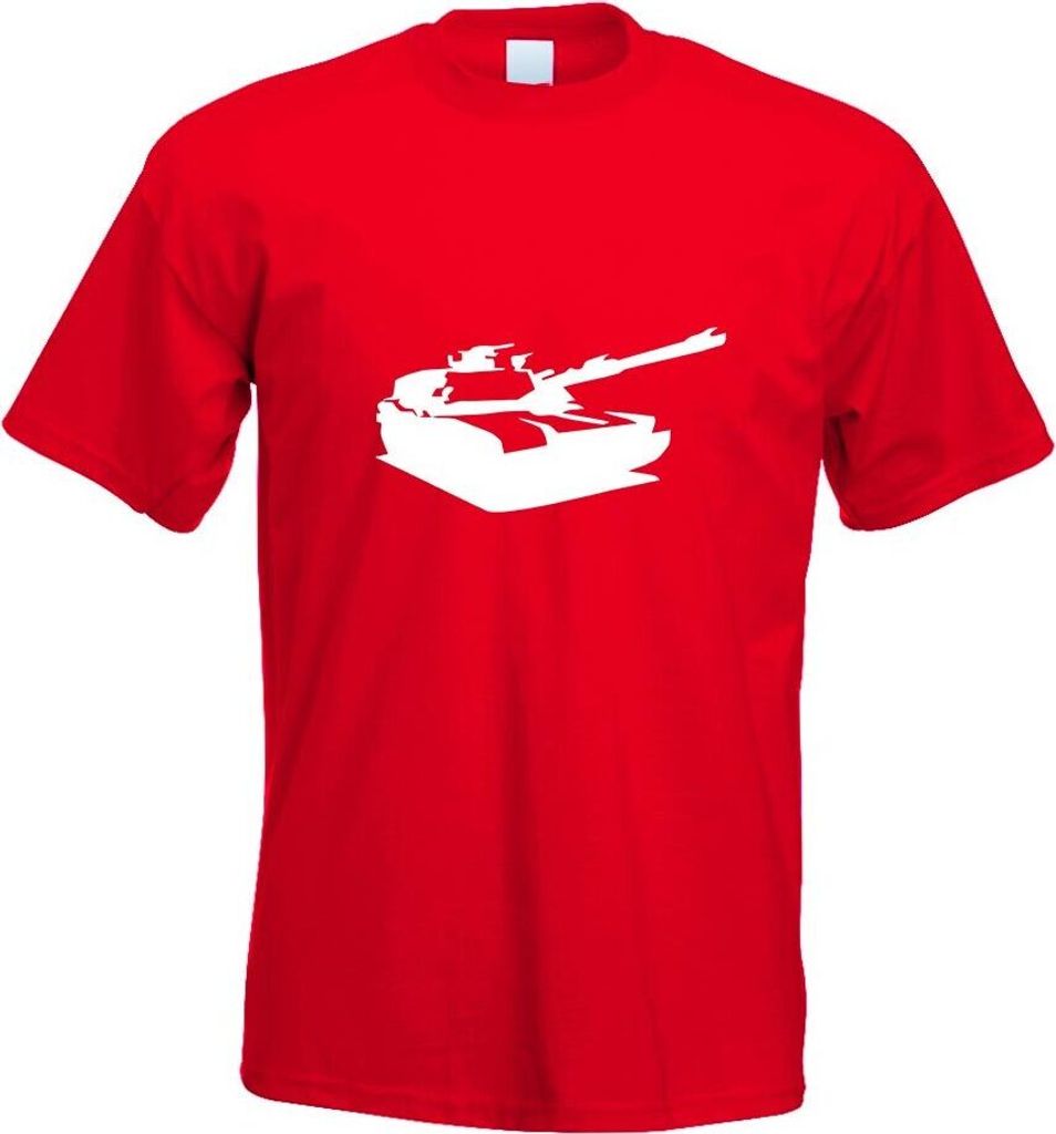 Kiwistar - T-Shirt - rot - Panzer Motiv Bedruckt Funshirt Design Print - mit Motiv Bedruckt - Funshirt Design - Sport - Freizeit - Herren - XXL
